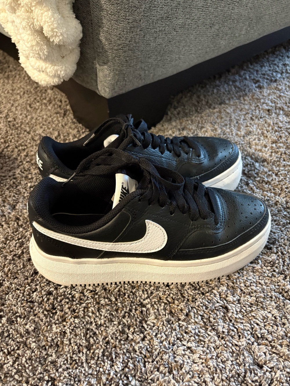 Nike Black and White Court Vision Alta Platform Sneakers (7)